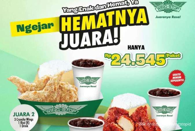 Promo Desember Wingstop: Paket Ayam Komplit dan Minum Sepuasnya Cuma Rp 24.000-an