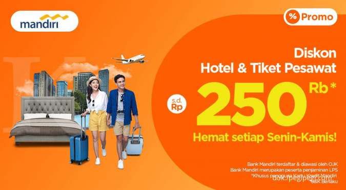 Promo PegiPegi Mandiri, Diskon Hotel & Tiket Pesawat Rp 250.000 Setiap Senin - Kamis