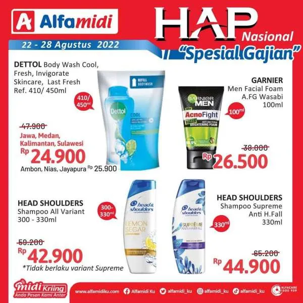 Promo Alfamidi Hemat Satu Pekan Spesial Gajian Periode 22-28 Agustus 2022