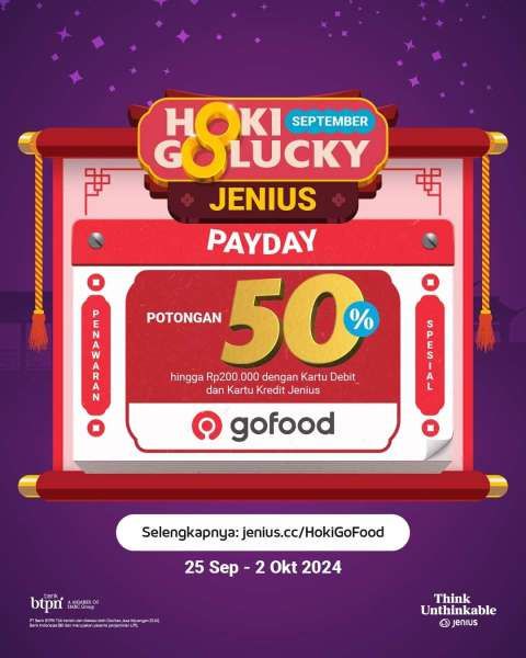 Promo Jenius di Gofood 25 September-2 Oktober 2024