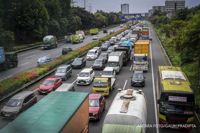 Kemacetan di Tol Jakarta-Tangerang akibat perbaikan jalan