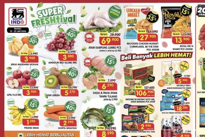 Katalog Promo Superindo Weekday Diskon hingga 40% Periode 19-22 Januari 2026