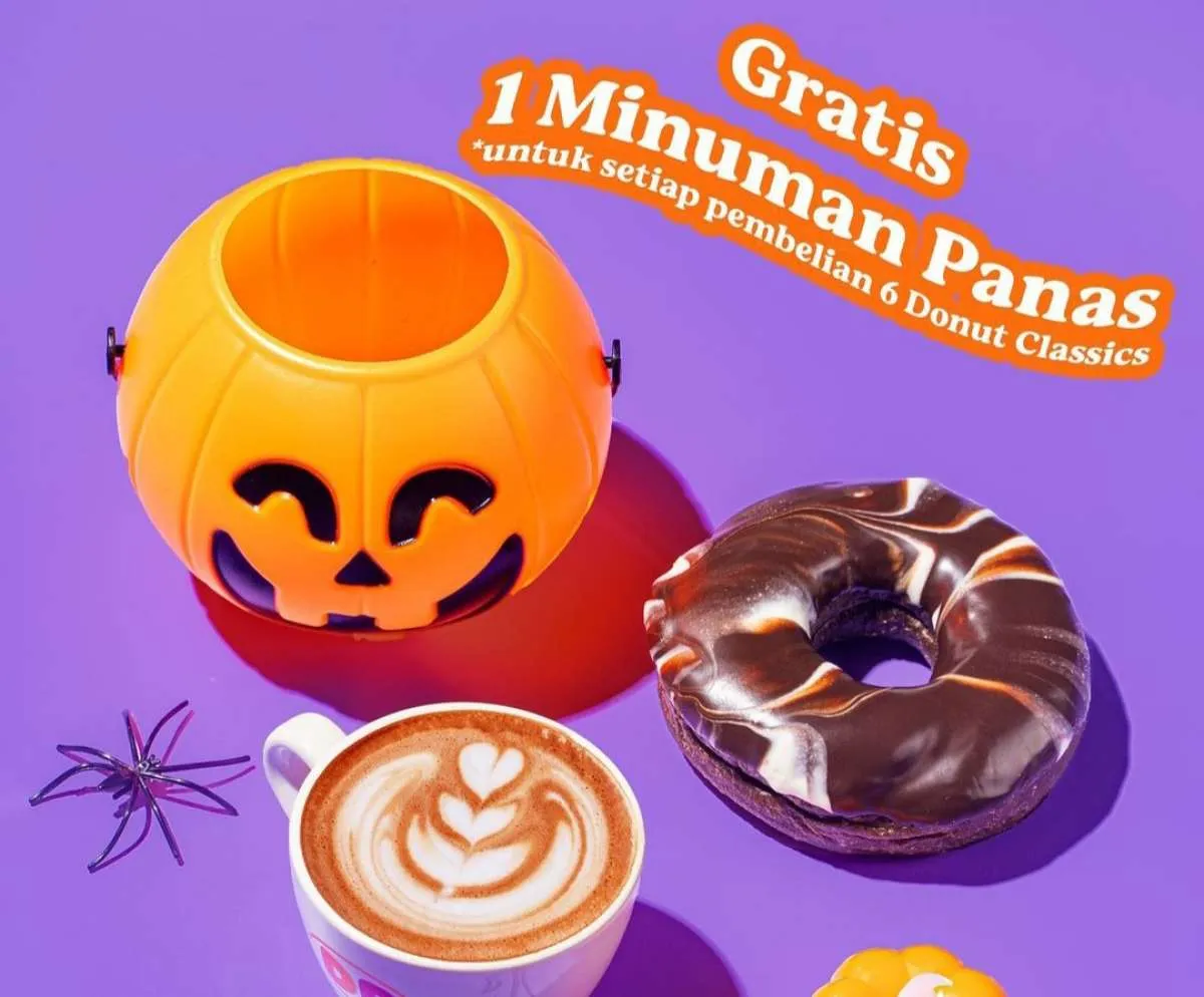 Promo Dunkin' Donuts! Beli 6 Donut Gratis 1 Minuman 
