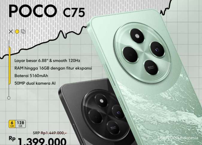 POCO C75 Indonesia: Spesifikasi Resmi dan Daftar Harga
