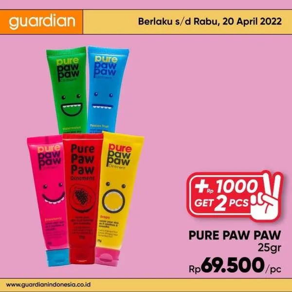 Promo Guardian +1000 Get 2 Pcs Periode 14-20 April 2022