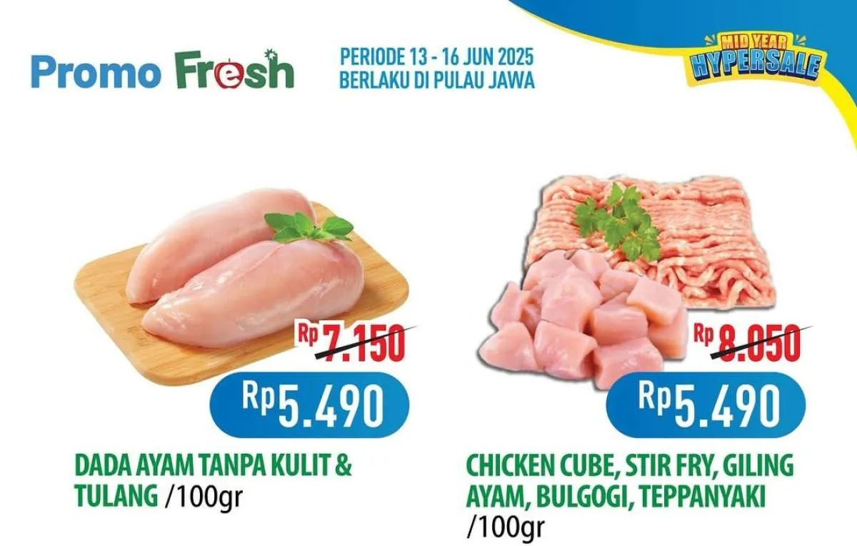 Promo JSM Hypermart Periode 13-16 Juni 2025, Daging Ayam Diskon sampai Rp 22.000