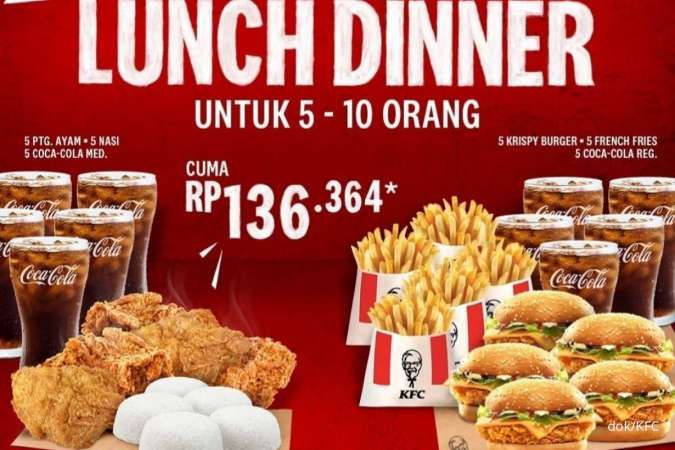 Promo KFC Imlek 2023, Paket Hemat Makan Banyak di Working Lunch Dinner Combo