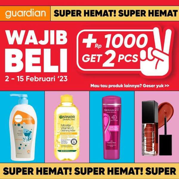 Promo Guardian 2-15 Februari 2023, Tambah Uang Rp1.000 Dapat 2 Moisturizer Neutrogena