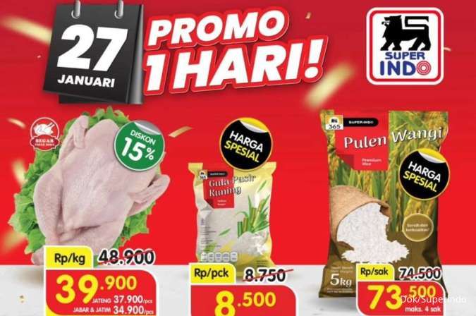 Promo Superindo Weekday 27 Januari 2026, Diskon Ayam & Deterjen Hanya Hari Ini 