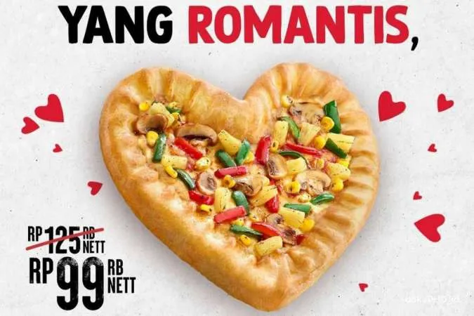 Promo Pizza Hut 1-28 Februari 2023, Pizza Heart Single dan Double Khusus Valentine