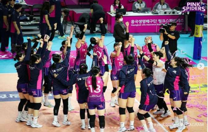 Liga Voli Korea: Pink Spiders Raih 12 Kemenangan Beruntun Usai Comeback Spektakuler 