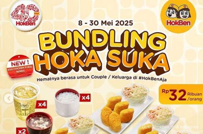Promo HokBen 8-30 Mei 2025, Paket Couple atau Keluarga Mulai Rp 32.000-an Per Orang