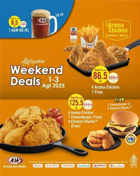 Promo A&W Weekend Deals 1-3 Agustus 2025