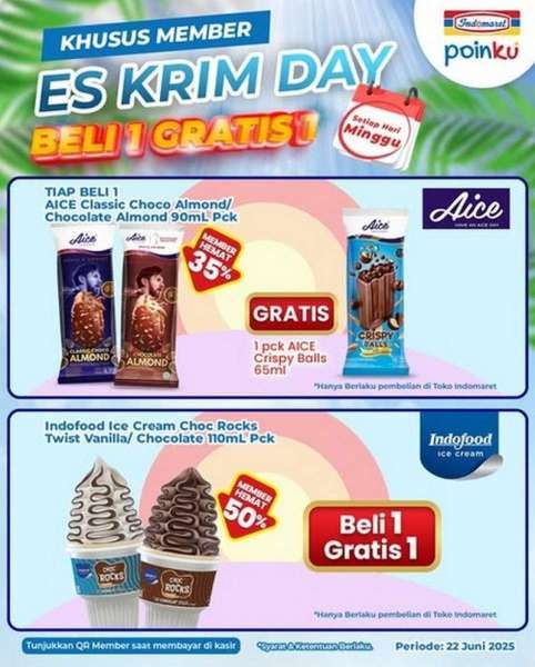 Promo Es Krim di Indomaret Minggu 22 Juni 2025