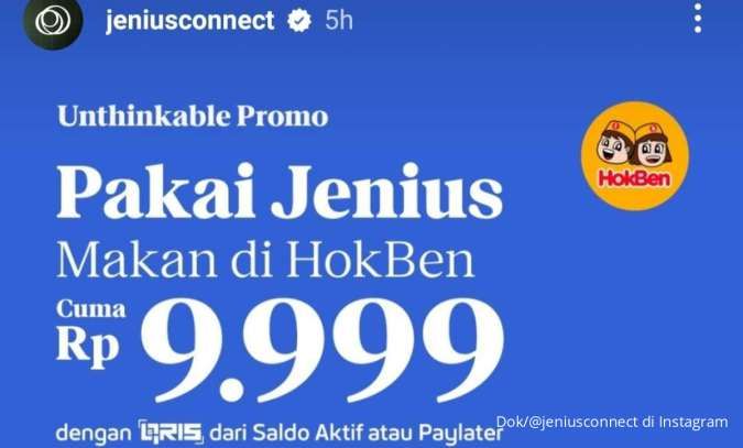 Promo HokBen x Jenius Juni 2024 Makan Hemat Cuma Rp 9.999, Berlaku Sampai Weekend Ini