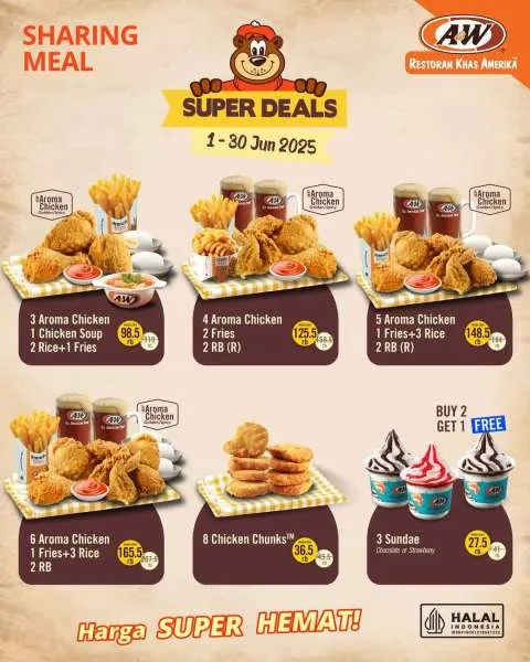 Promo A&W Super Deals Sharing Meal Juni 2025