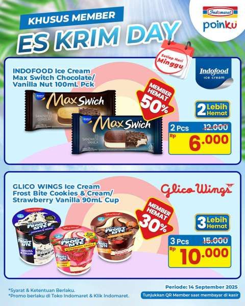 Promo Es Krim di Indomaret Weekend 14 September 2025