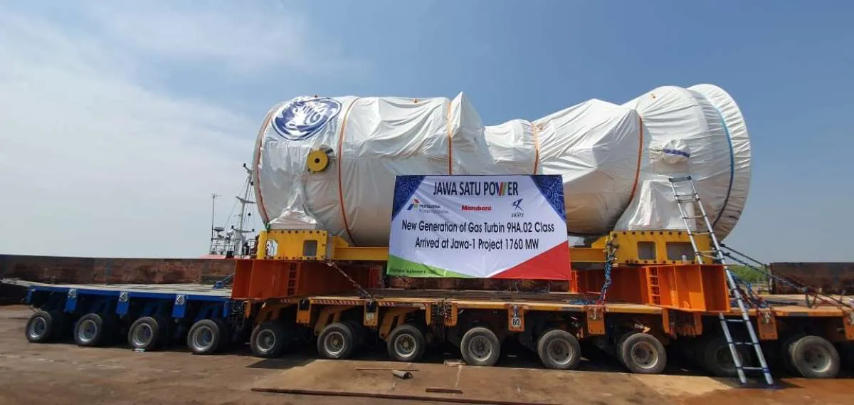 Turbin gas GE tiba di pembangkit listrik Jawa Satu Power