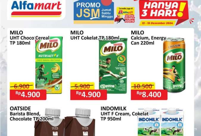 Promo JSM Alfamart 13-15 Desember 2024, Milo dan Indomlik Lebih Murah Hari Ini