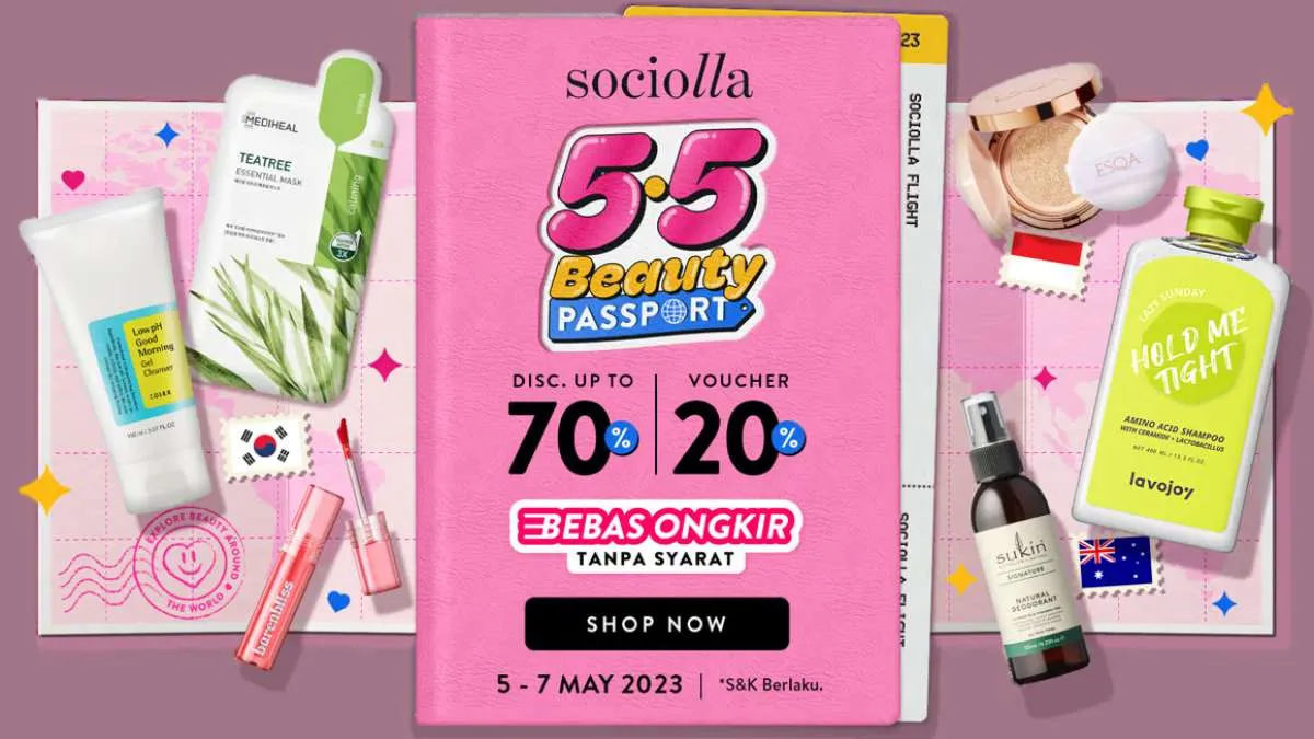 Cek Promo Sociolla 5.5 Beauty Passport, Diskon s/d 70% Berlaku Tanggal 5-7 Mei 2023