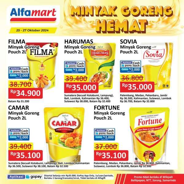 Promo Minyak Goreng Hemat di Alfamart 25-27 Oktober 2024