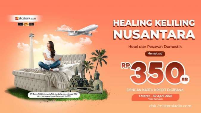 Promo Hotel & Tiket Pesawat dari Mister Aladin, Diskon Hingga Rp 350.000