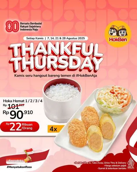 Promo HokBen Thnkful Thursday Hoka Hemat