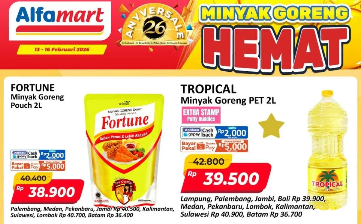 Promo Minyak Goreng di Alfamart 13-16 Februari 2026, Hemat Tengah Bulan