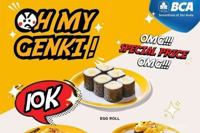 Promo Genki Sushi x BCA 2023, Aneka Sushi Harga Spesial Rp 10.000 hingga Diskon 20%