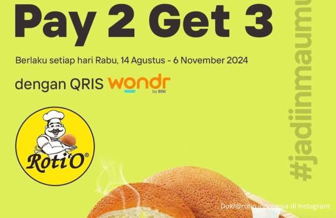 Promo RotiO dengan Wondr by BNI Pay 2 Get 3 Berakhir Besok, Ada Beli 1 Gratis 1 Juga