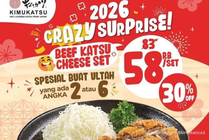 Promo Diskon Katsu 30% di Kimukatsu Cek Angka 2 atau 6 di Tanggal Lahir Anda