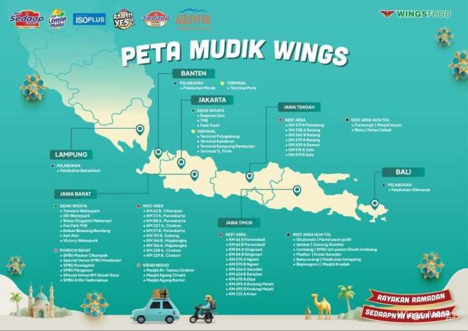 Catat! Ini Peta Jalur Mudik 2026 Disertai Jalur Rehat dari Wings Food