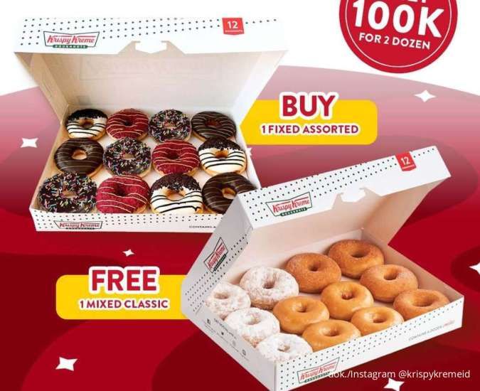 Promo Krispy Kreme Buy 1 Get 1, Manjakan Lidah Lebih Hemat Cuma Hari Ini