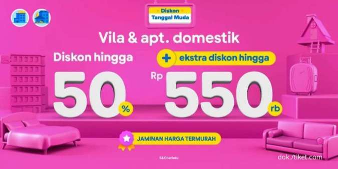 Promo Tiket.com hingga 3 Februari 2023, Diskon Villa & Apartemen Domestik 50%