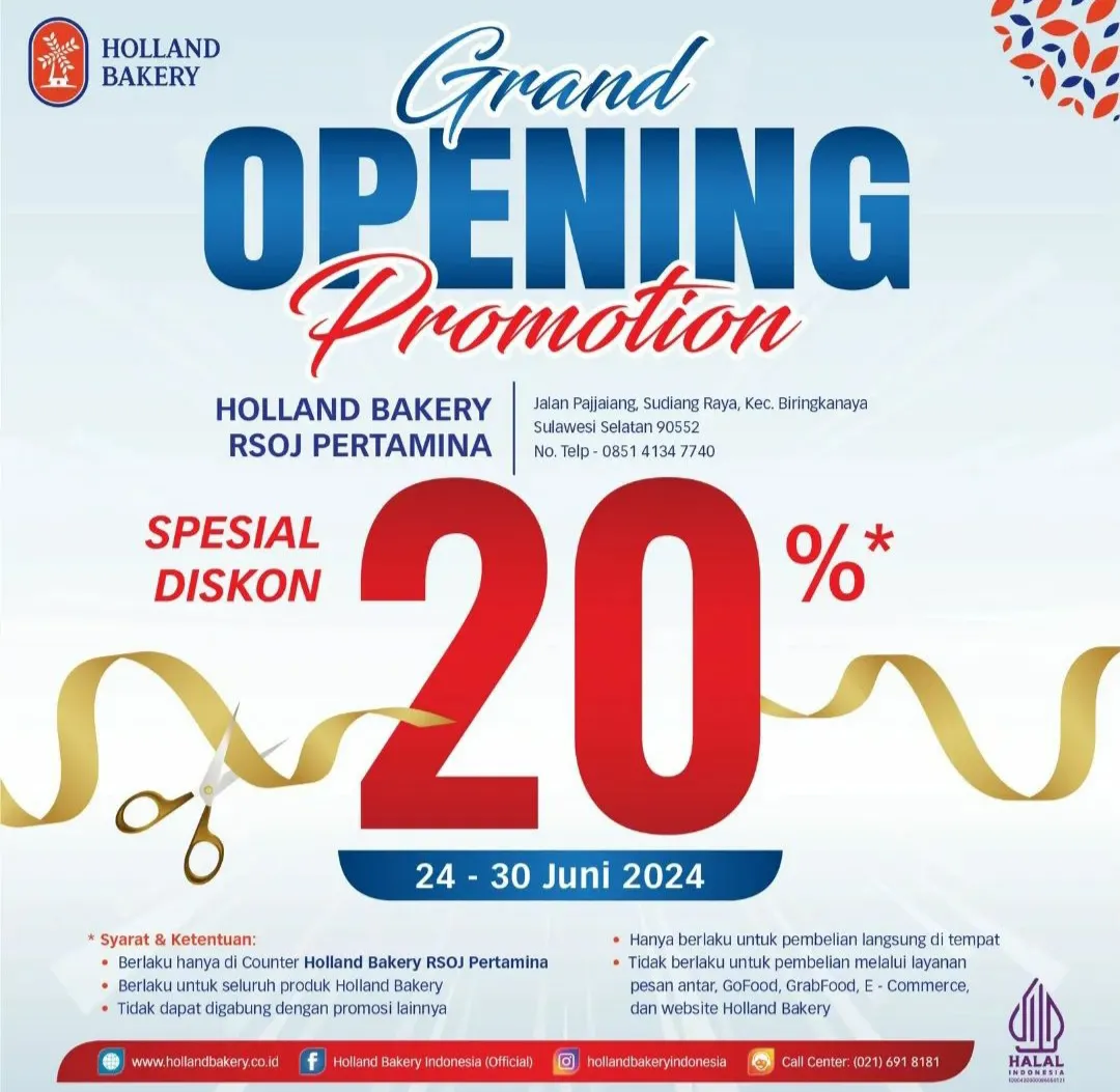 Promo Holland Bakery diskon 20%