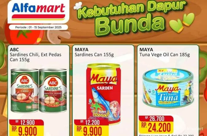Promo Alfamart Kebutuhan Dapur 1-15 September 2025, Sarden-Santan Harga Spesial