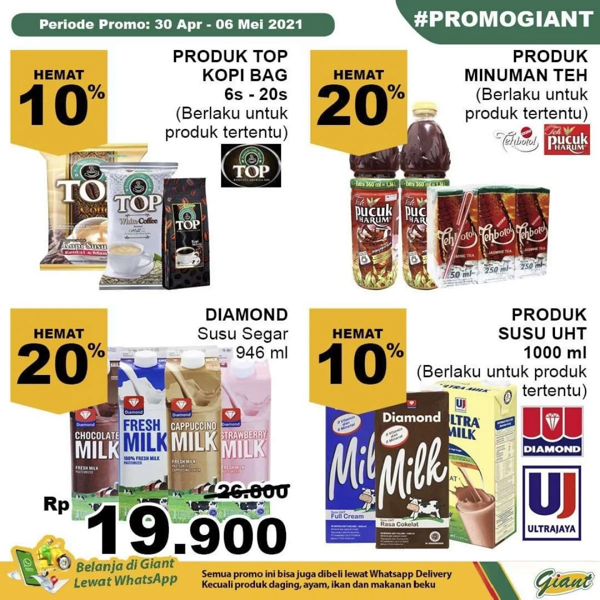Simak promo Giant weekday 3 Mei 2021, ada diskonan produk sehari-hari hingga 40%!
