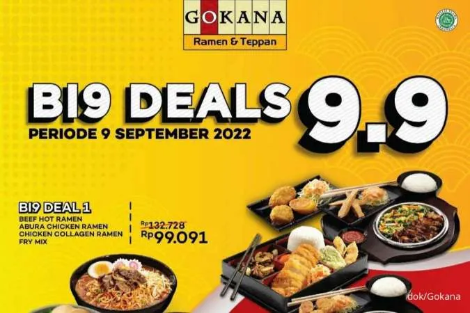 Promo Big Deals 9.9 Gokana Hadirkan Diskon Besar Spesial Isi 4 Menu dalam 1 Paket 