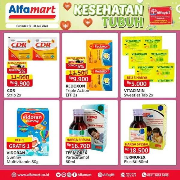 Promo Alfamart Kesehatan Tubuh Periode 16-31 Juli 2023