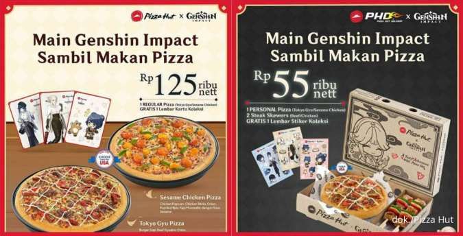 Promo Pizza Hut x Genshin Impact Gratis Kartu-Sticker Periode September-Oktober 2023