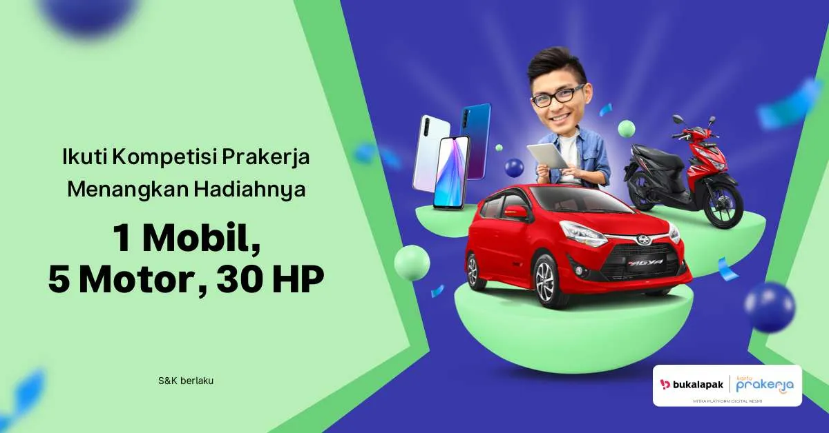 Bukalapak tebar hadiah mobil bagi pengguna kartu prakerja yang beruntung