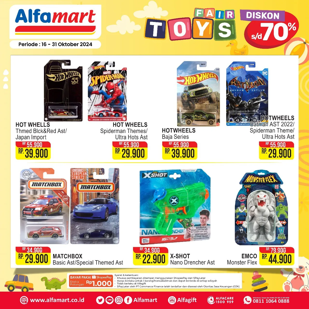 Promo Alfamart Toys Fair Diskon s/d 70% Periode 16-31 Oktober 2024