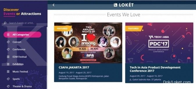Loket.com mengincar aktivitas event dan pameran