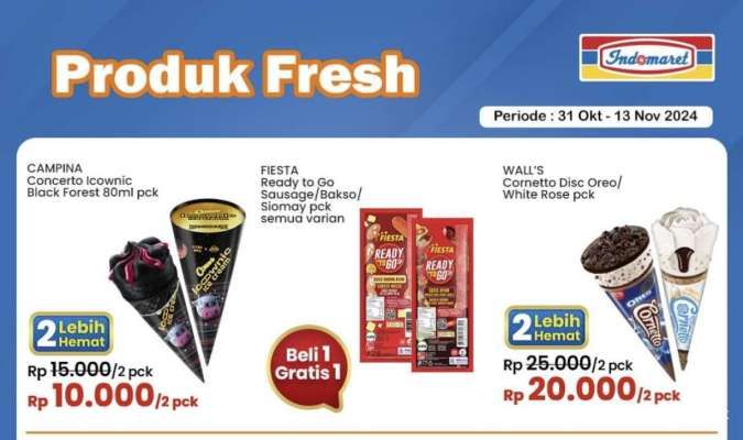 Promo Indomaret Super Hemat sampai 13 November 2024, Aneka Es Krim Beli 2 Lebih Murah