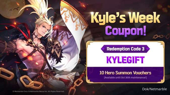 Kode redeem Seven Knights Rebirth Kyles Week Coupon!
