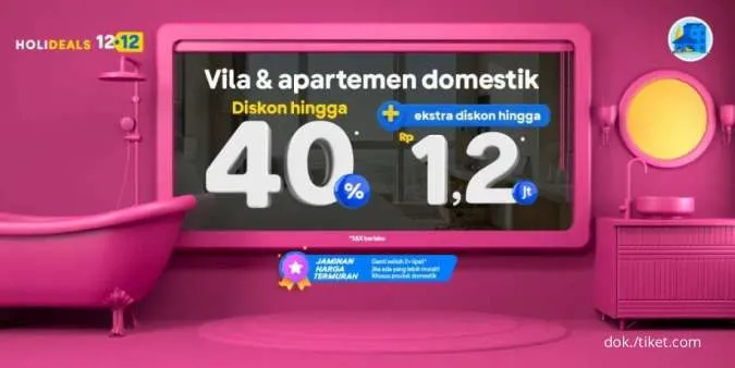 Nikmati Promo Tiket.com 12.12 dengan Diskon Vila & Apartemen Domestik hingga 40%