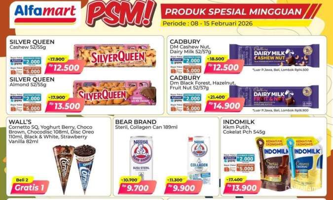 Promo PSM Alfamart 8-15 Februari 2026, Silver Queen Hingga Cornetto Hemat