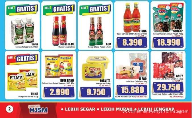 Promo KJSM Hari Hari Swalayan Minggu Ini Juli 2024, Santan Sasa Beli 1 Gratis 1