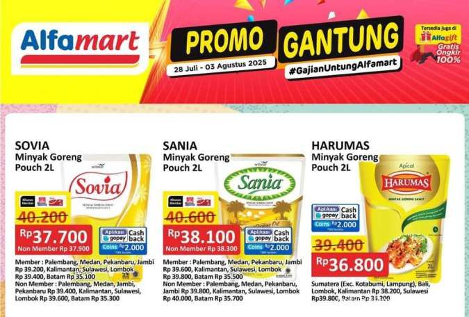 Promo Minyak Goreng Weekday Jelang Akhir Juli 2025, Harga Hemat di Alfamart Gantung