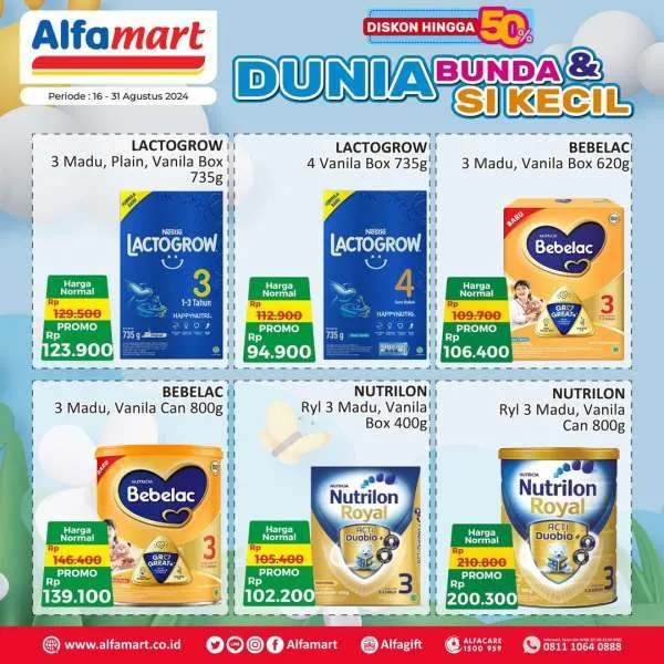 Promo Alfamart Dunia Bunda & Si Kecil Periode 16-31 Agustus 2024